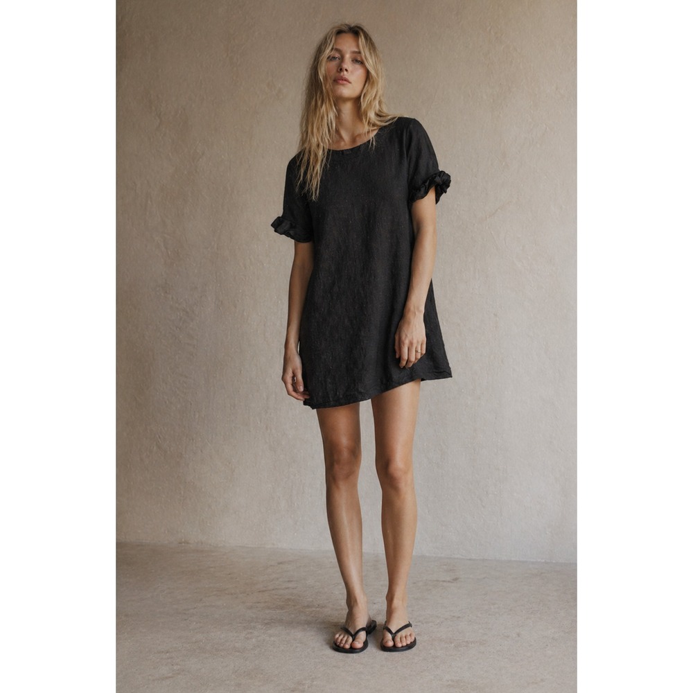 Ovate S Shift Shirt Dress Faded Black Luxury Minimalism Mini Raw Gothic $198
